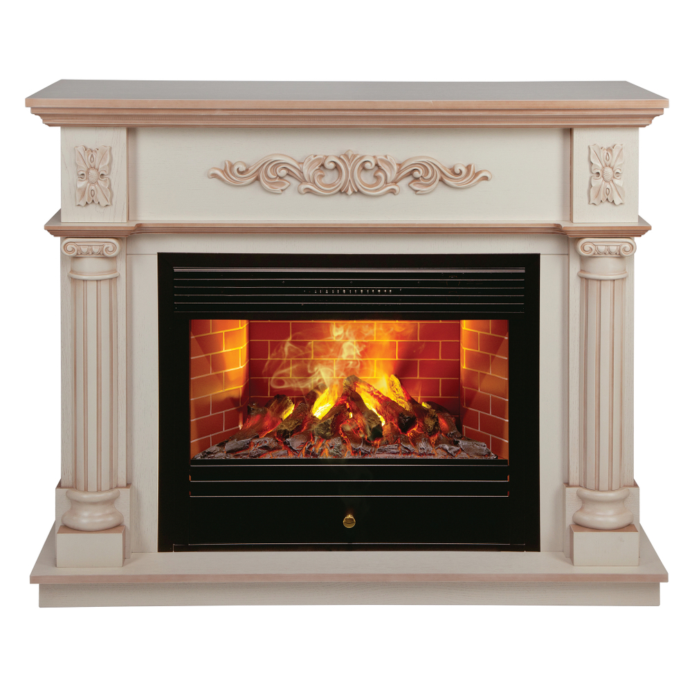 Каминокомплект Real Flame Silvia 26 WT-619B с очагом 3D Novara