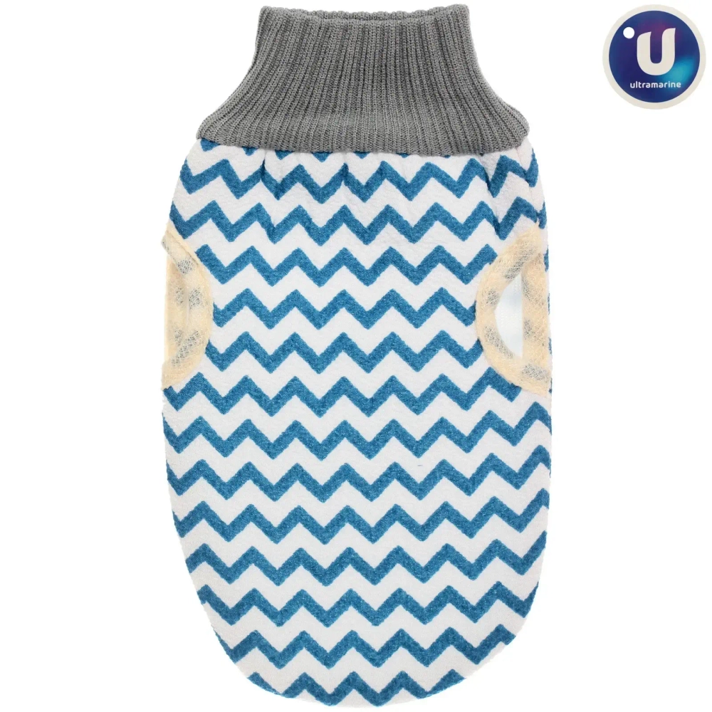 Мочалка - варежка скрaбирующая «Premium - KORSIKA», цвет белый / бирюзовый, 12*15см (ZIPпакет)