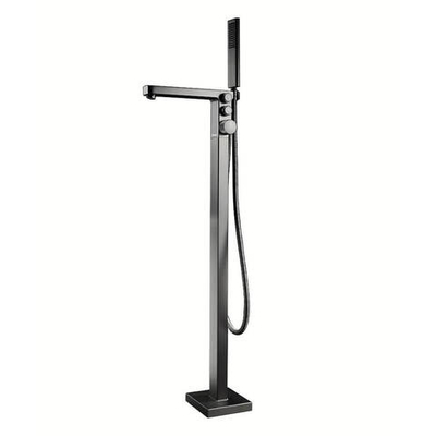 Смеситель для ванны Black&White Universe отдельностоящий, напольный, темно-серый матовый (U7562GC)