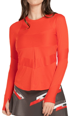 Женская теннисная футболка (dł. Рукава) Lucky in Love Tech It Out Reflect Long Sleeve - crimson