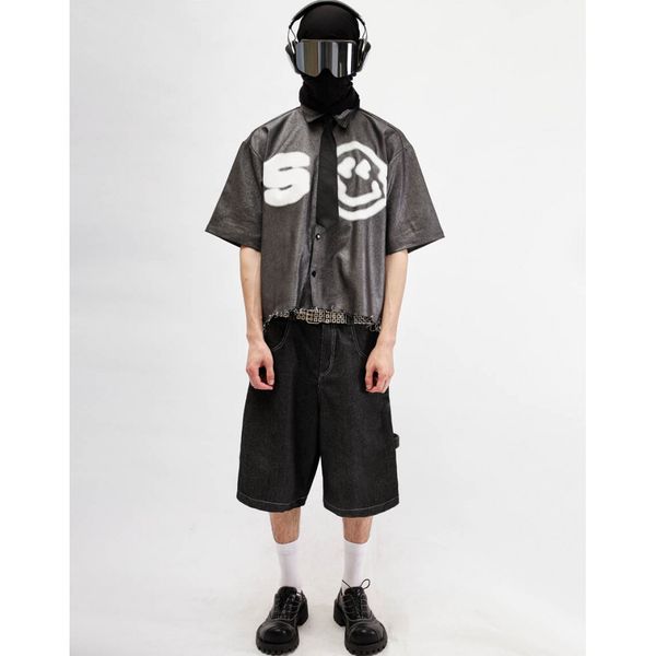 Рубашка Smile укороченная черная - фото 2