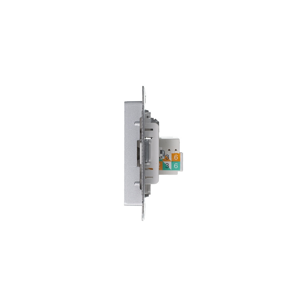 ATLASDESIGN РОЗЕТКА двойная ТВ + компьютерная RJ45, кат. 5Е, АЛЮМИНИЙ