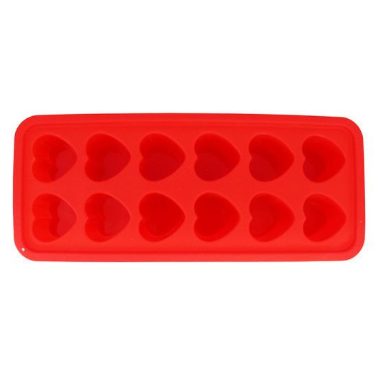 Форма силиконовая порционная для льда или конфет "сердечки" Kamille KM 7705 (23х9,5х2,5 см)