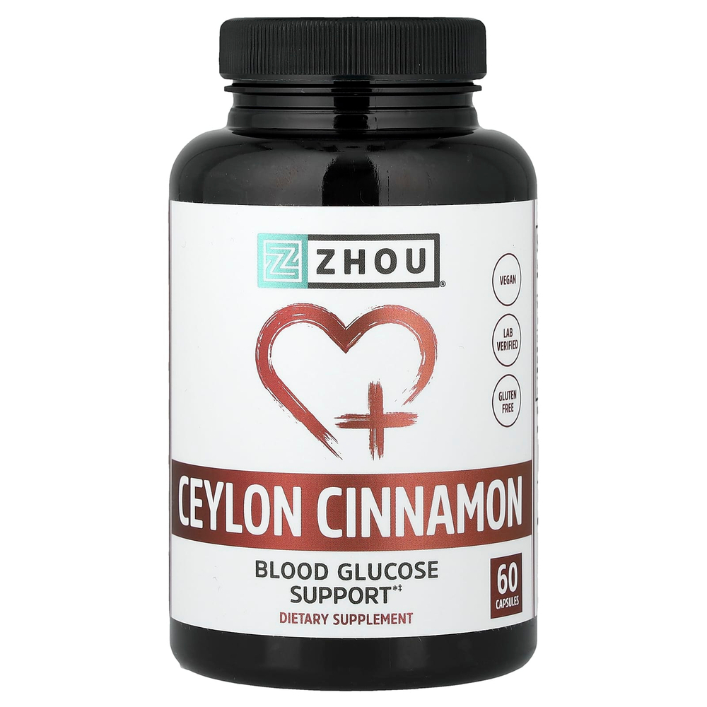 Zhou Nutrition, Цейлонская корица, 60 капсул
