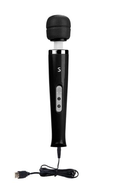 Черный вибромассажер, работающий от USB, Ultra Twizzle Trigger USB Plug - 31,5 см. (Цвет: черный)