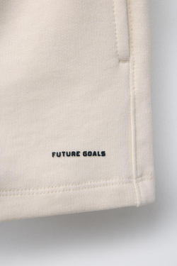 ZARA ШОРТЫ С НАДПИСЬЮ, ЭКРЮ