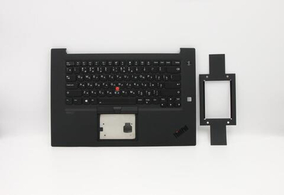 Верхняя панель с клавиатурой (топкейс) для ноутбука Lenovo ThinkPad X1 Extreme 2nd Gen / P1 Gen 2 FingerPrint, черная, с подсветкой, раскладка - русская (5M10W78893)