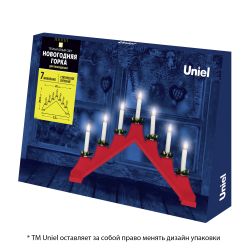 UDL-L7101-007-SWA-WW RED BRIDGE Фигура Новогодняя горка. 39.5х30.5см. 7 миниламп накаливания. Теплый белый свет. Корпус красный. Материал пластик. TM Uniel
