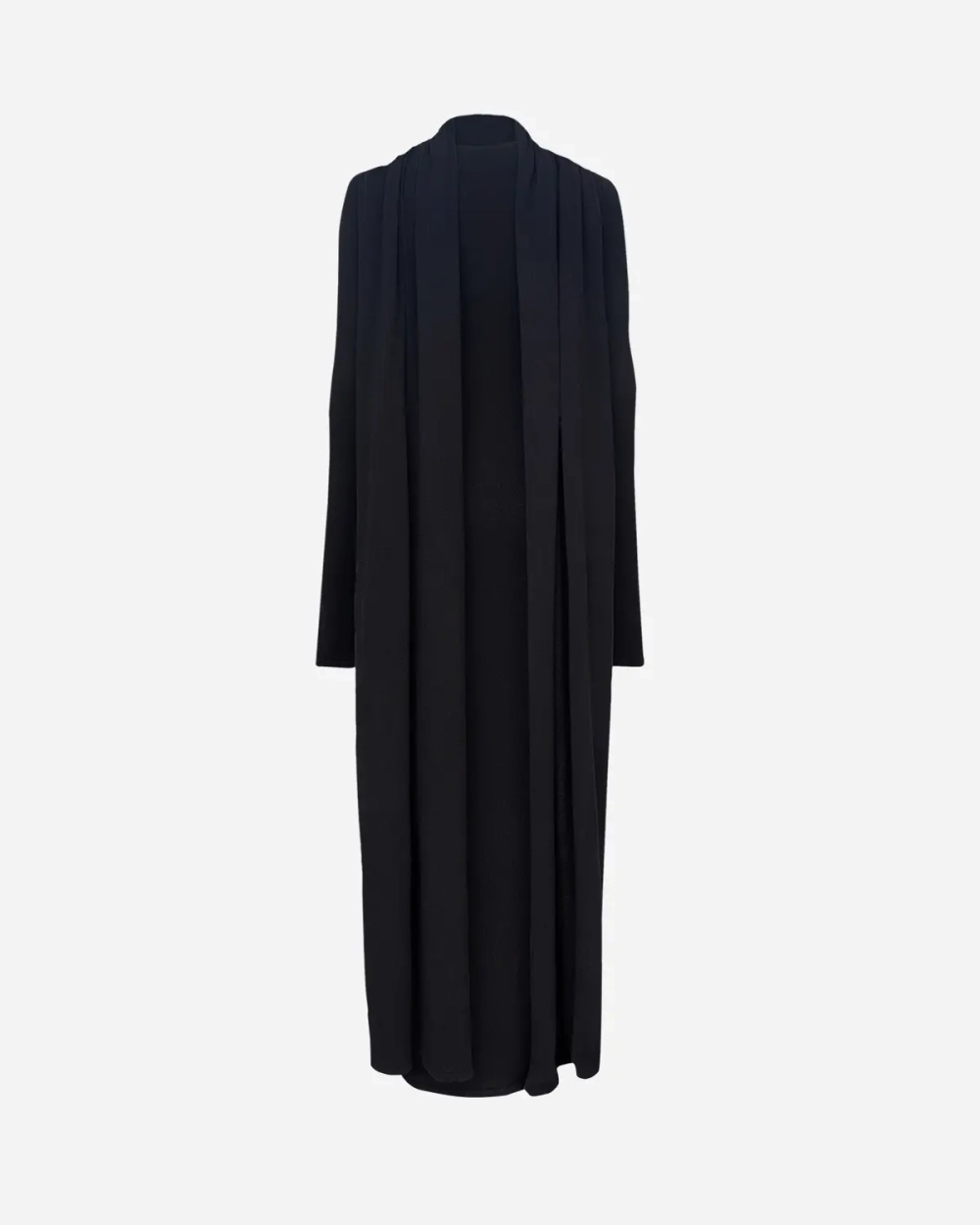 Вязаное платье макси с шарфом-шлейфом