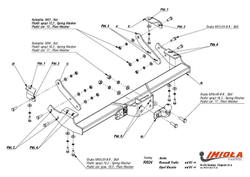 Фаркоп IMIOLA R.024 Renault Trafic 2001-2014, Nissan Primastar 2002-2014, Opel Vivaro 2001-2014(паспорт и сертификат в комплекте)(без электрики)