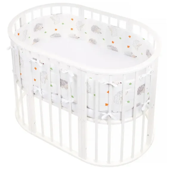 Бортики в кроватку Lemony kids Riccio 2 части по 180 см белый с рисунком