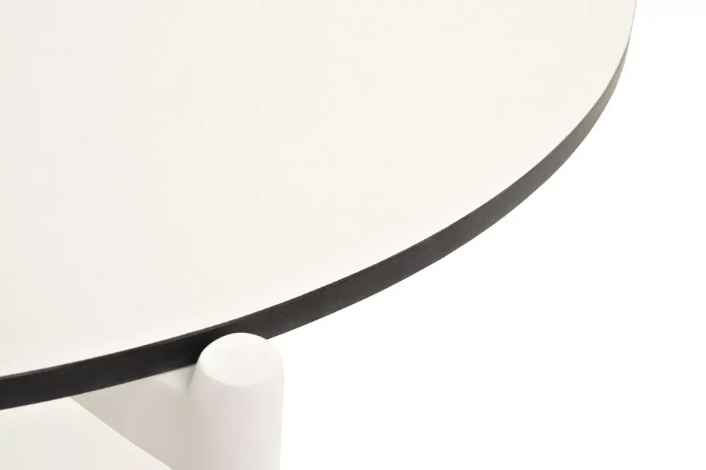 "Диего" журнальный стол из HPL 120х60 H40, каркас белый муар, цвет "молочный"