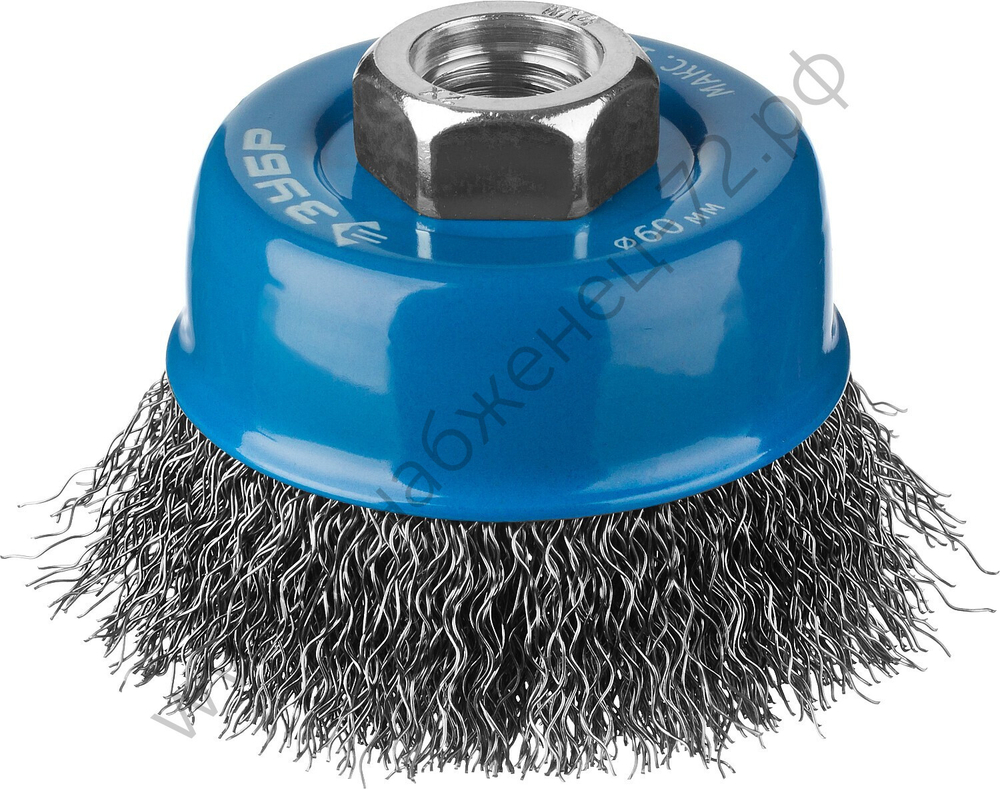 ЗУБР 60 мм, витая стальная проволока, 0.3 мм, Щетка чашечная, Профессионал (35261-060)