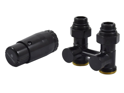 Комплект узла нижнего подкл SCHLOSSER прямой STANDARD 3/4quot; (Ral 9005) с термогол. М30х1,5, ниппеля 1/2quot;Х3/4quot;