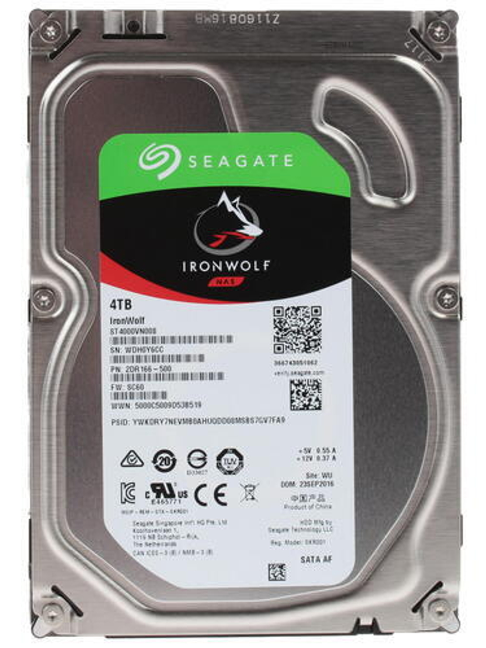 Жесткий диск 4Тб,  Ironwolf ST4000VN008,    HDD,  SATA III,  3.5"