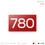 Номер на дверь 780, табличка на дверь для офиса, квартиры, кабинета, аудитории, склада, красная 120х70 мм, Айдентика Технолоджи
