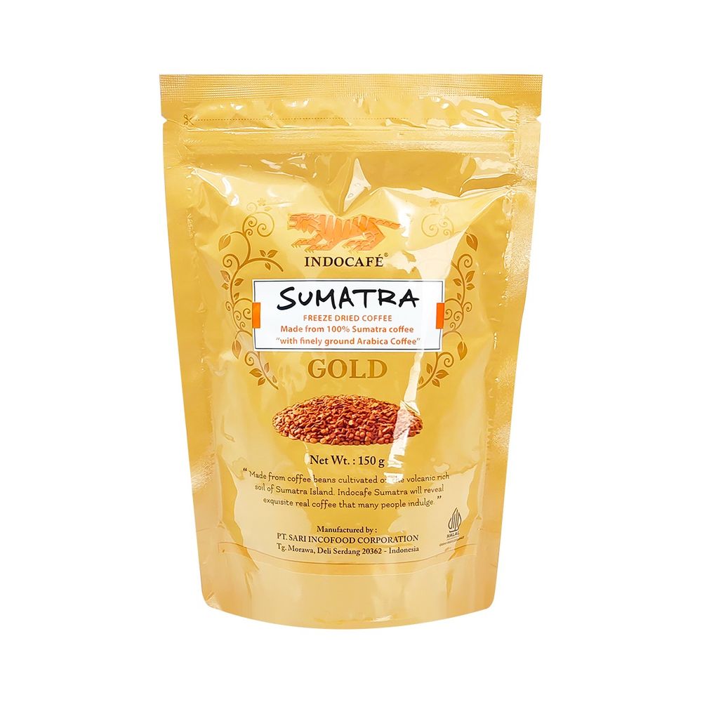 Кофе растворимый Sumatra Indocafe с добавлением молотого кофе, мягкая упаковка 150 г