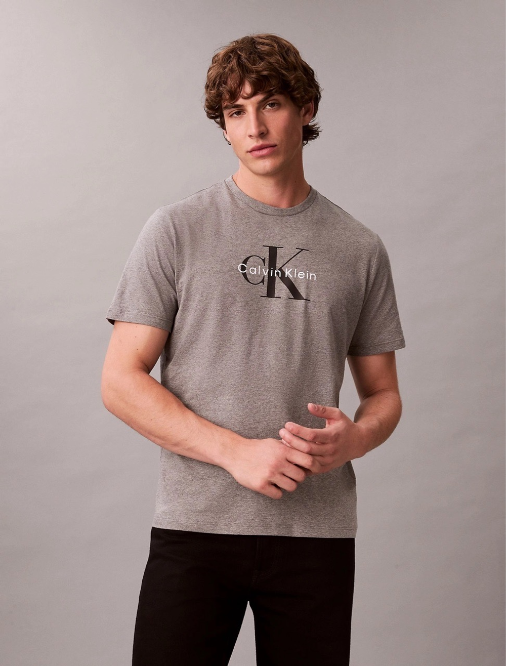 Футболка Calvin Klein Monologo Tee Medium Grey Heather