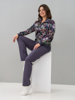 Костюм с брюками КБ-184/серый-разноцветнаязебра