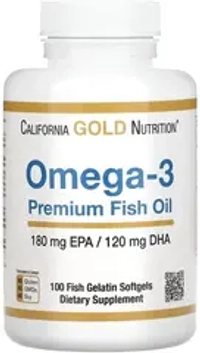 California Gold Nutrition Omega-3 Premium Fish Oil капс., 180 г, 100 шт.