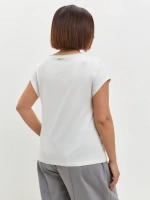 Футболка оверсайз с рукавами крылышками экрю