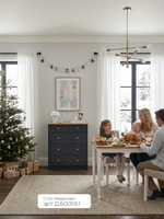 Dipriz Комод Хаба деревянный для одежды 5 ящиков, серый/антик