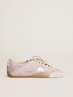 True Star in pastel pink suede with silver star and heel tab