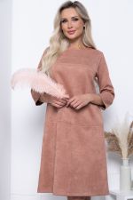 Платье "Элегантная простота" П7245 (светло-коричневый) LT Collection