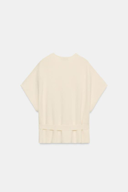 ZARA КАРДИГАН С ПОЯСОМ, ЭКРЮ