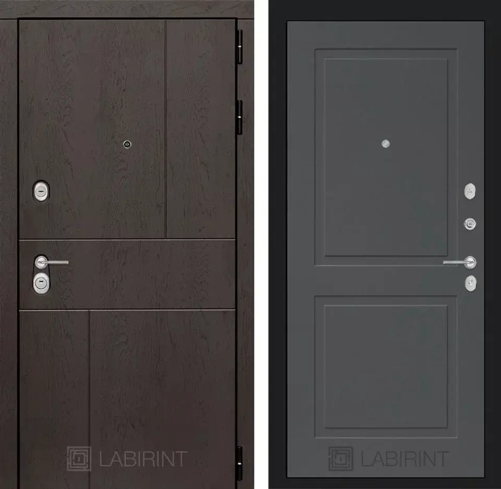 Дверь входная Лабиринт URBAN 11 - Графит софт металлическая