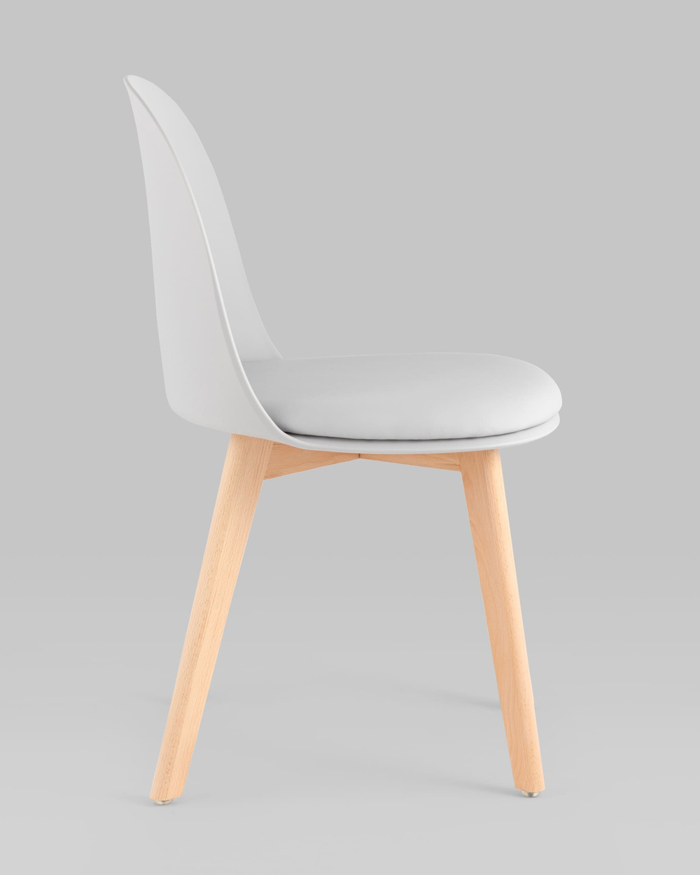 Стул Fog с подушкой светло-серый деревянные ножки