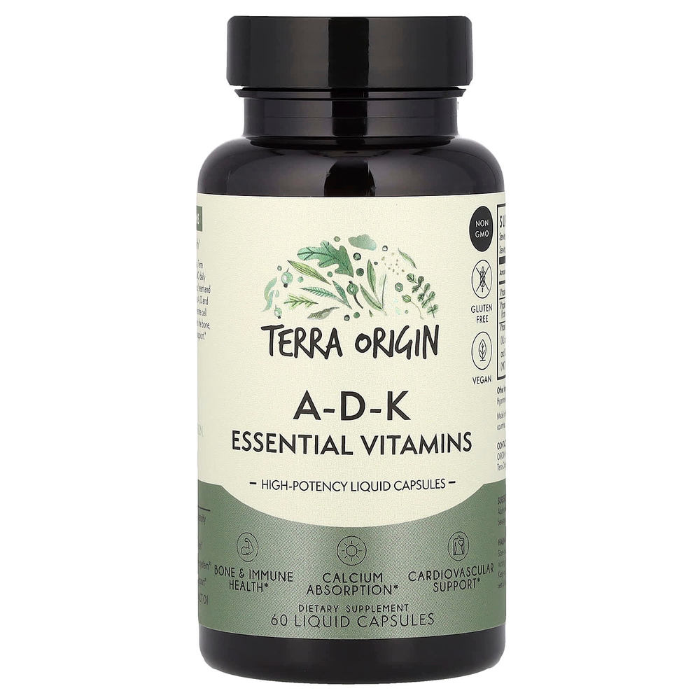 Terra Origin, ADK Essential Vitamins, 60 жидких капсул