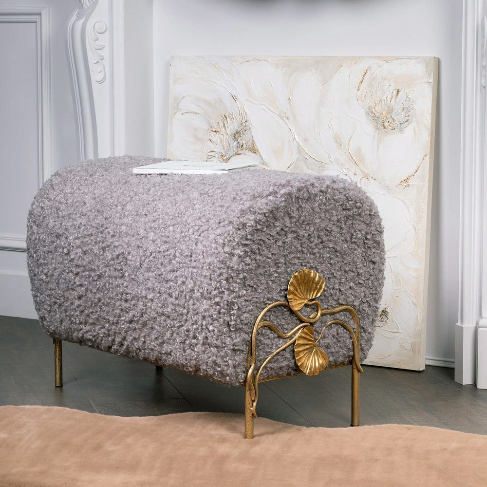 Банкетка Нимфея Серый Бронза