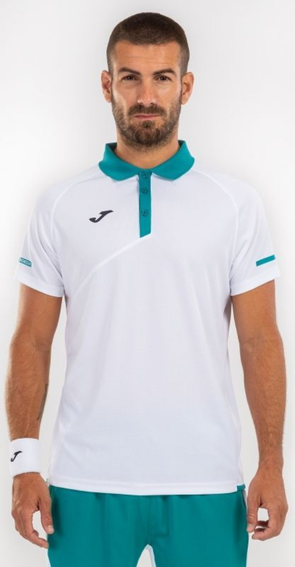 Мужское теннисное поло Joma Rodiles Polo SS - white