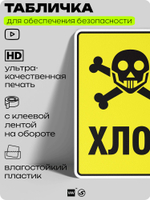 Табличка для обеспечения безопасности "Хлор", для производства, предприятия, организаций, 40х30 см, Silver Plane x Айдентика Технолоджи