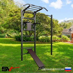 Уличная шведская стенка Sv Sport с комплектом турник прямой У458 (Турник-Рукоход/Брусья/Скамья)