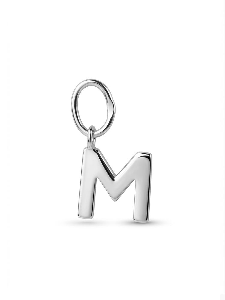Подвеска буква М из серебра