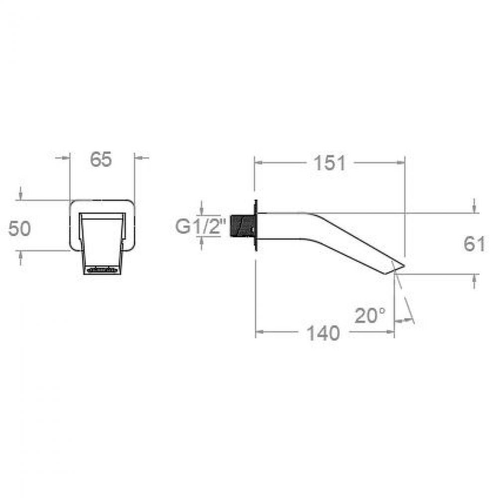 Излив для ванны каскадный 15см 16702CUC медь