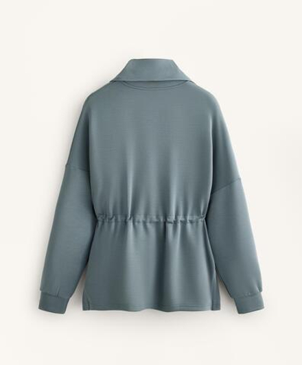 Oysho Толстовка на молнии до середины груди, синевато-серый
