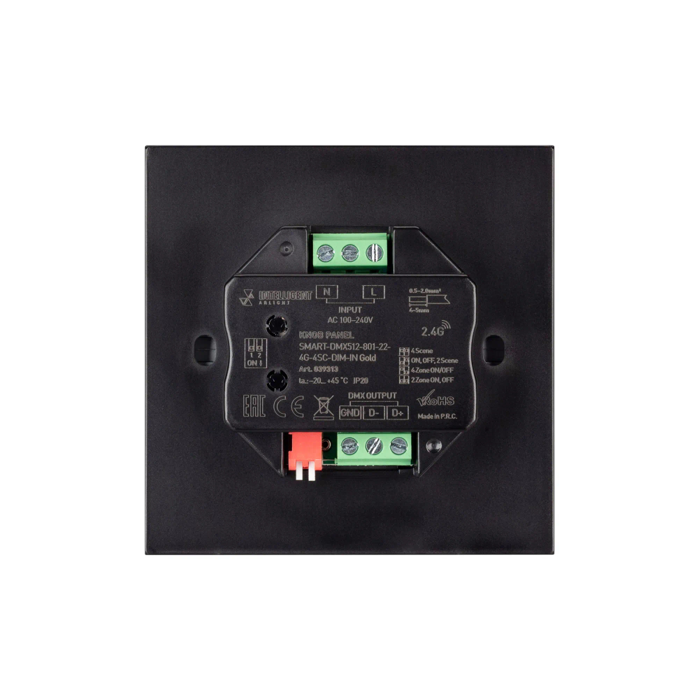INTELLIGENT ARLIGHT Кнопочная панель SMART-DMX512-801-22-4G-4SC-DIM-IN Gold (230V, 2.4G) (IARL, IP20 Пластик, 5 лет) 039313