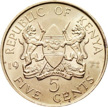 5 центов 1969-1978 Кения