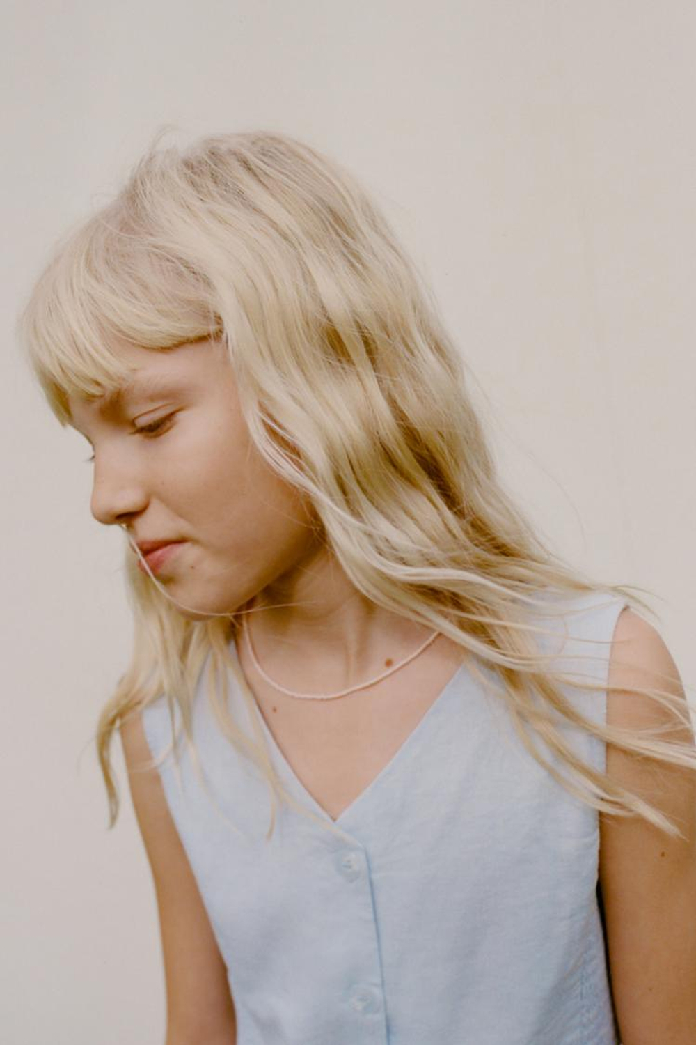 ZARA ЖИЛЕТ В РУБЧИК ИЗО ЛЬНА, НЕБЕСНО-ГОЛУБОЙ