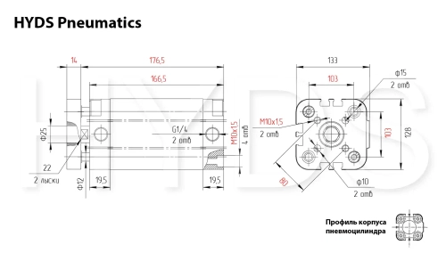 ADVUL-100-100-P-A Пневмоцилиндр