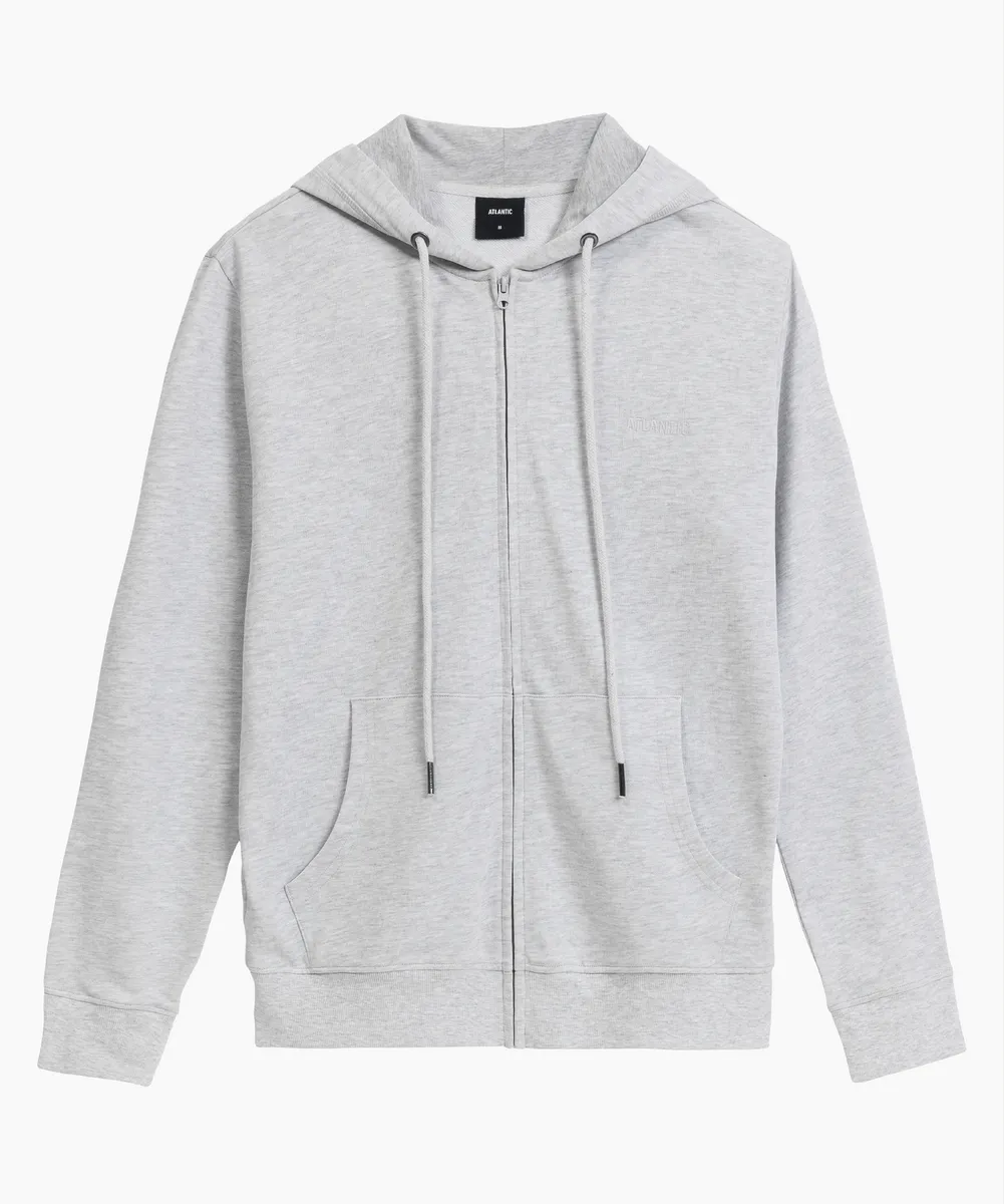 Мужская толстовка с капюшоном Atlantic, 1 шт. в уп., хлопок, светло-серый меланж, HMT-001