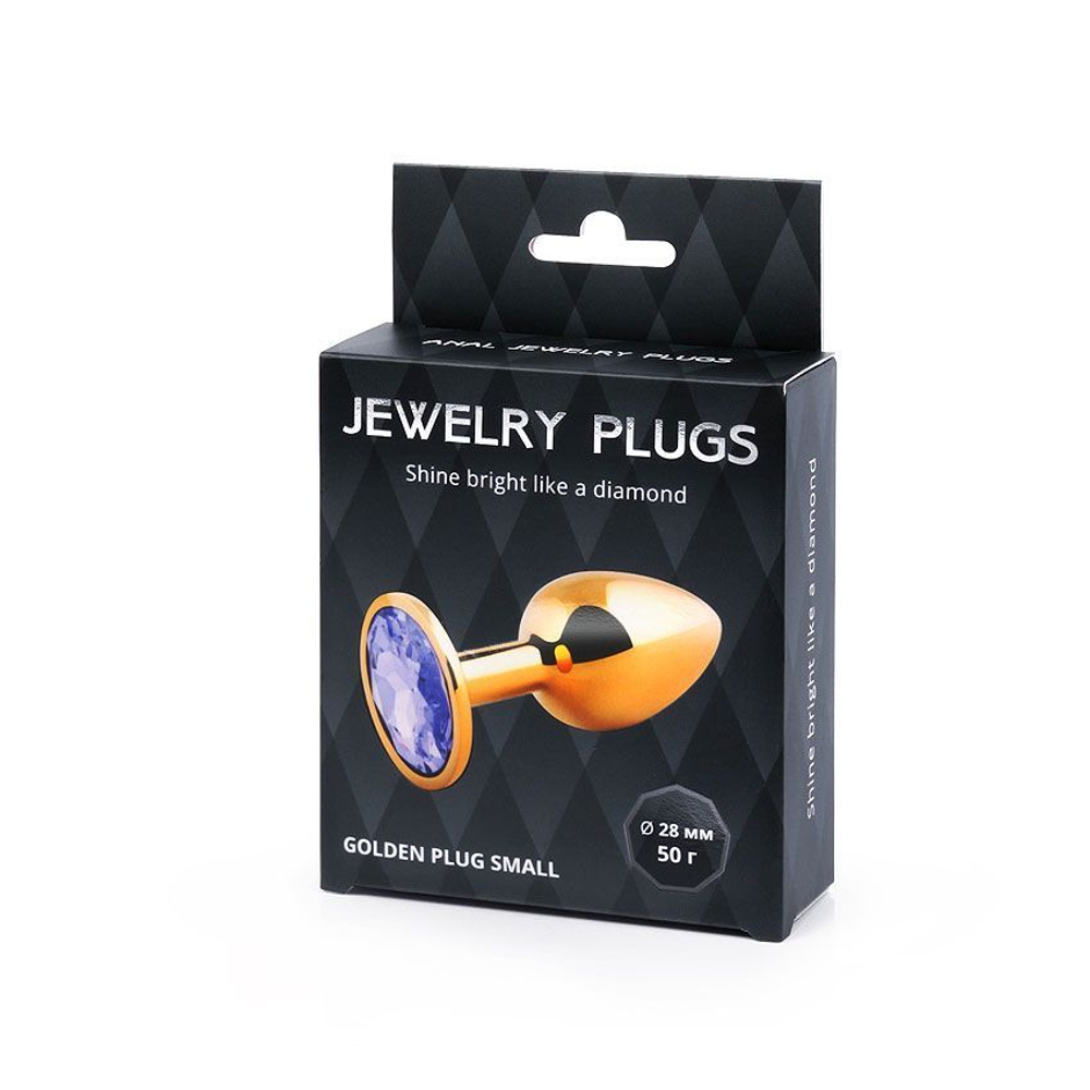 Golden plug small (втулка анальная) цвет кристалла светло-филетовый, l 72 мм, d 28 мм, вес 50 г арт.