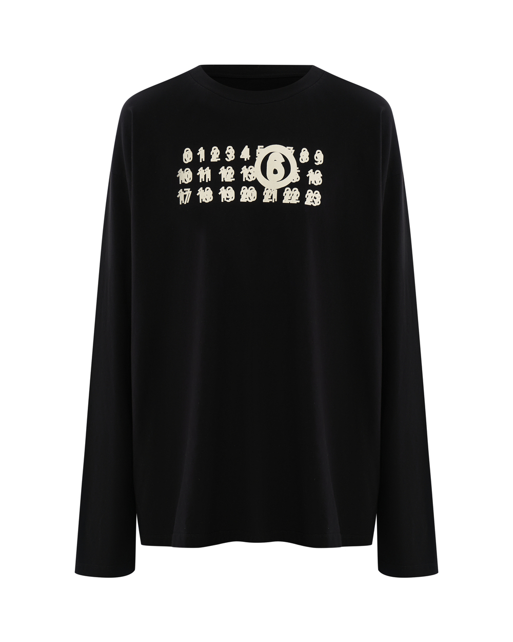 MM6 MAISON MARGIELA ЛОНГСЛИВ МУЖСКОЙ ЧЕРНЫЙ С ТРЕХ-СЛОЙНЫМ ЛОГОТИПОМ