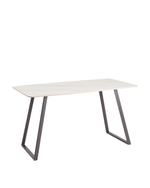 Стол обеденный Vermont 140*80 см керамика белая ножки серые