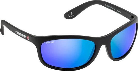 Очки солнцезащитные плавающие Cressi Rocker зеркальные линзы черно-синии