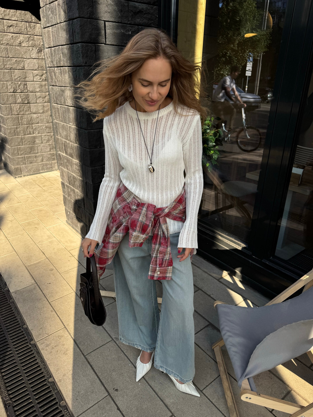 Кофта-сеть Middle knit молочный