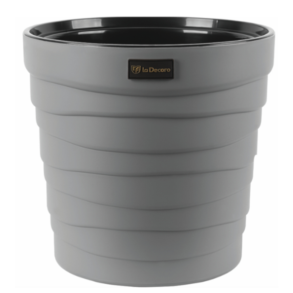 Кашпо "Бархан" со вставкой (12л) Цв. Серый жемчуг